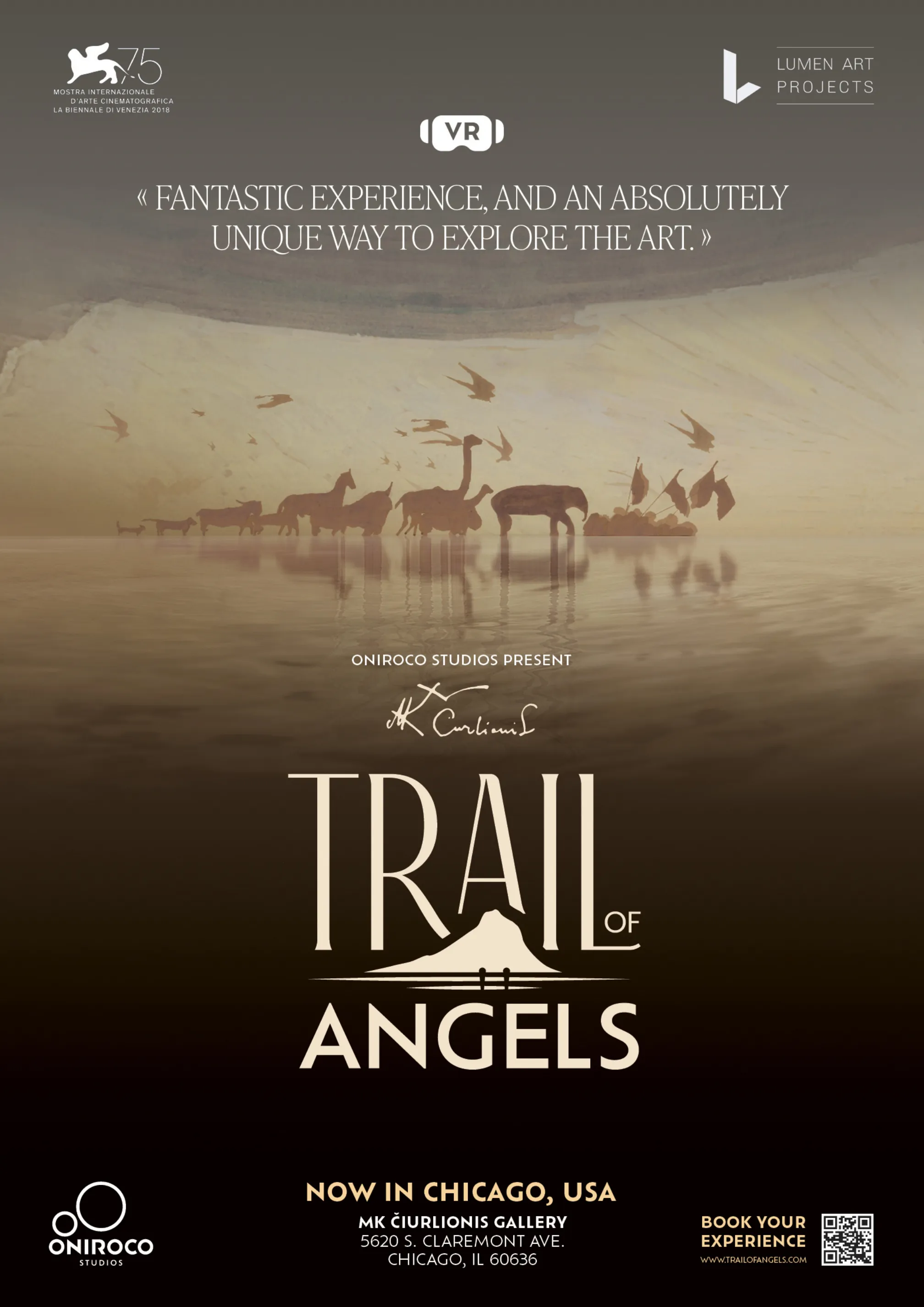 Trail of Angels poster for virtual reality experience