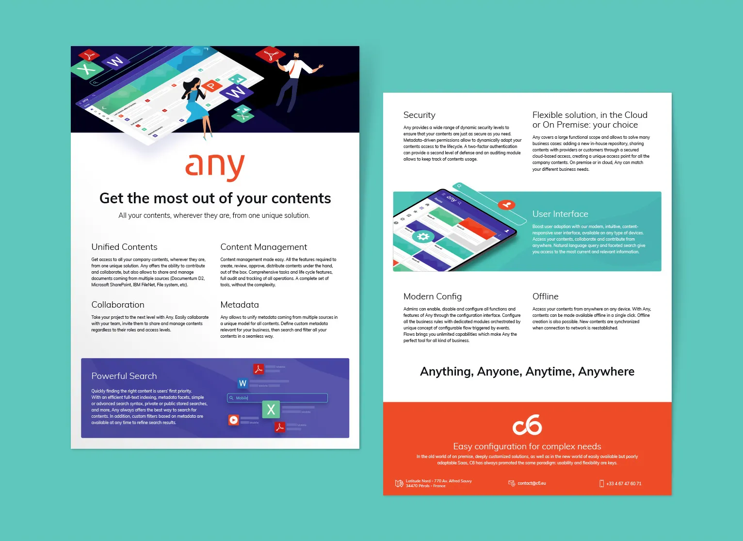 Any C6 presentation brochure detailing content management, security, search, cloud and synchronization features