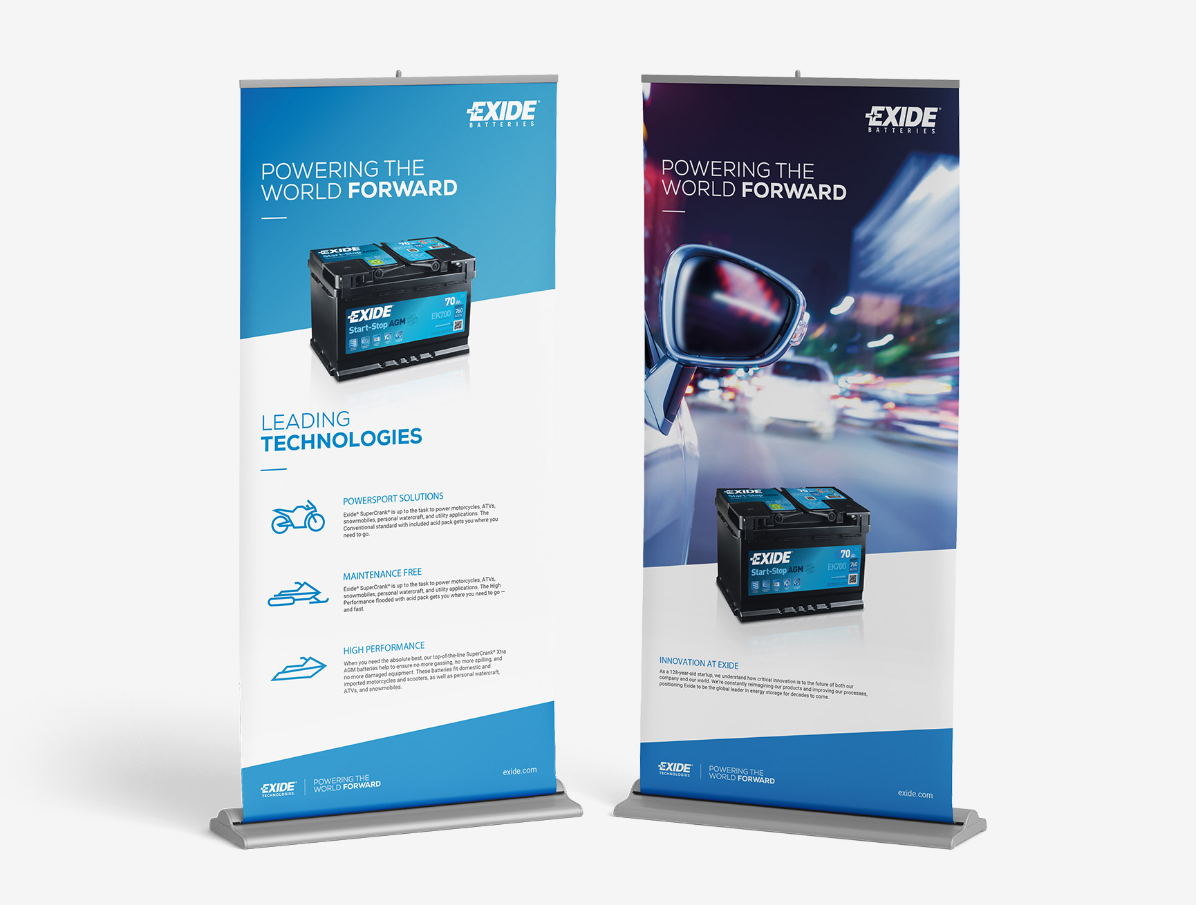 Event communication media and kakemonos from the Exide Batteries brand