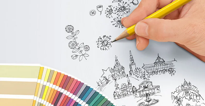 Graphic Design Agency cubedesigners - creation illustration sketch hand pencil color chart