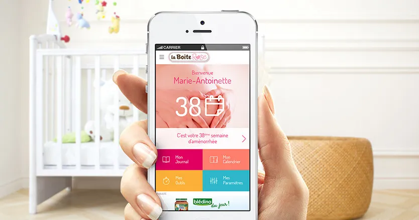 Creation of the La Boîte Rose pregnancy tracking mobile app by cubedesigners