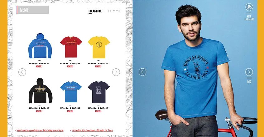Design online store Le Coq Sportif Tour de France - men's collection t-shirts hoodies Mont Ventoux by cubedesigners