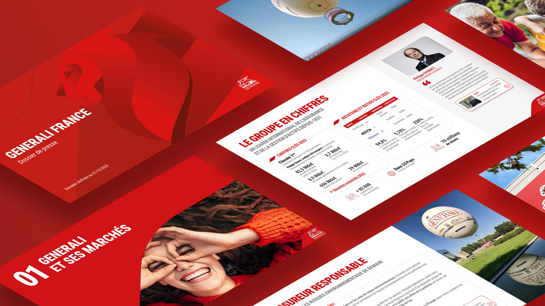 Dossier de presse Generali mis en page par Cubedesigners et publié en Fluidbook