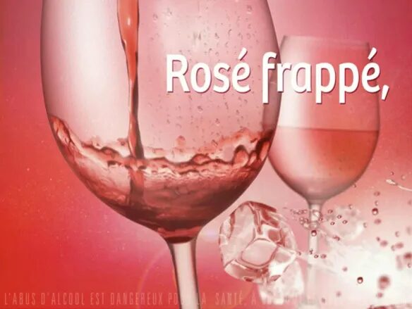 Promotional film production Sud de France - rosé chilled glass rosé wine ice cubes by cubedesigners
