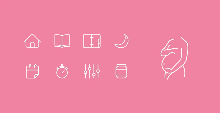 Iconography creation for the La Boîte Rose mobile application by cubedesigners