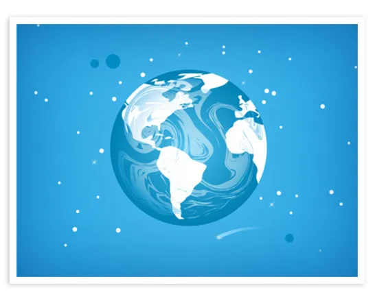 Blue Planet Illustration on Space Background c6