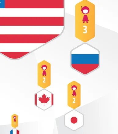 Infographic design Cité de l'Espace - ranking countries astronauts women in space flags nations by cubedesigners