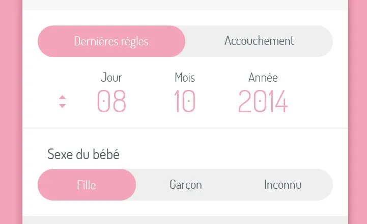Creation UI interface calculation date delivery application La Boîte Rose by cubedesigners