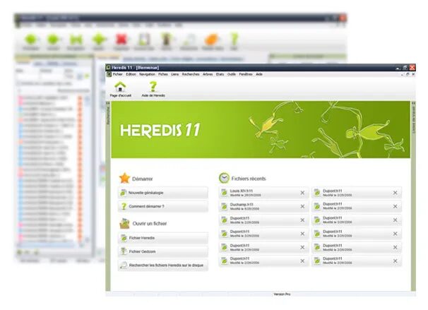 Heredis 11 genealogy software interface