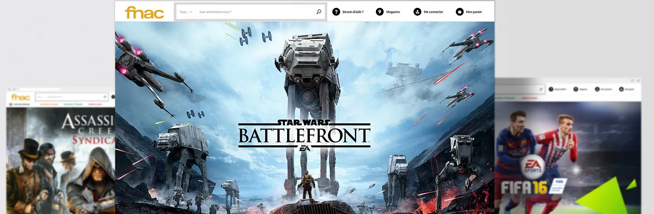 Fnac Star Wars Battlefront e-commerce video game page creation by cubedesigners