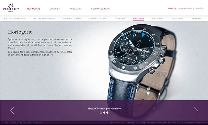 Design: Projectif Paris - personalized men's watch, luxury business gift by cubedesigners