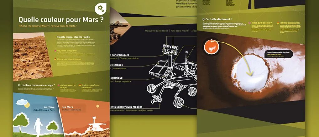 Space City Exhibition Panels Design - Color Mars Red Planet Rover Opportunity Multilingual Science Model by cubedesigners