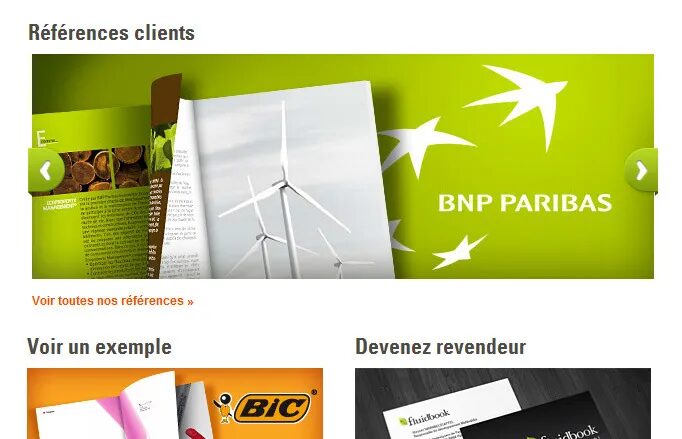 Fluidbook customer references with BNP Paribas for example.