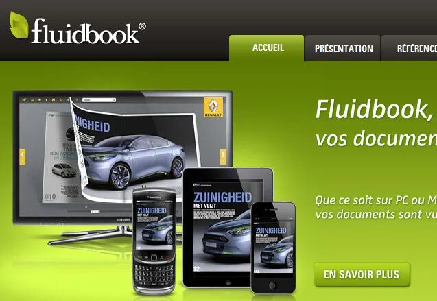 Fluidbook site with multi-media interactive documents.