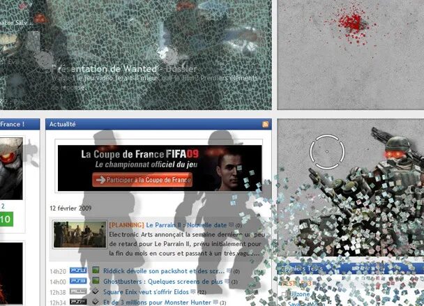 PlayFrance website with video game news and graphic design