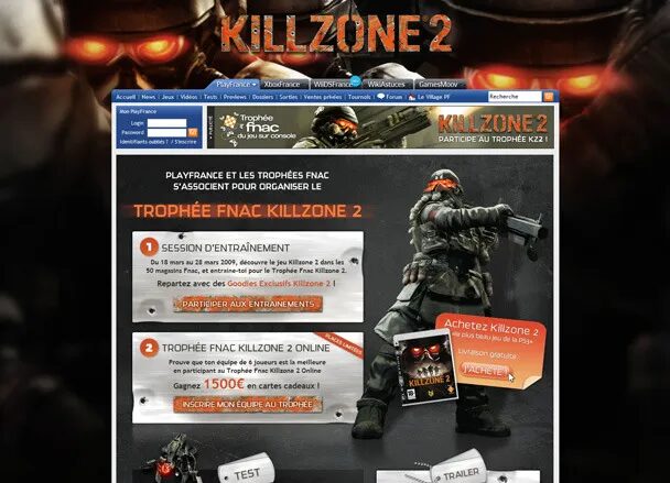 PlayFrance site with special Killzone 2 operation