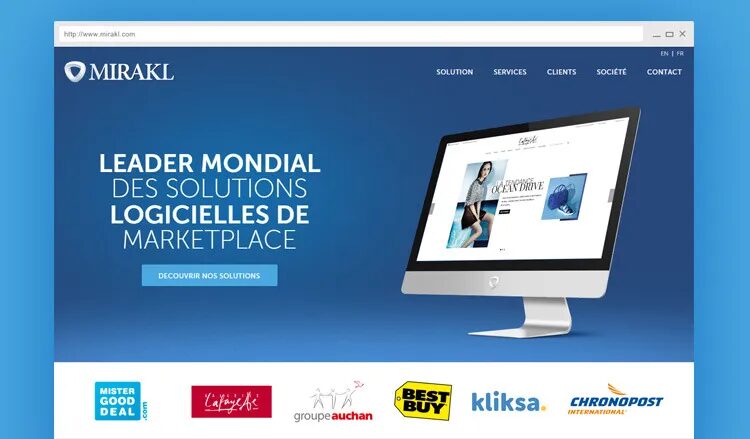 Website creation Mirakl world leader marketplace software solutions by cubedesigners