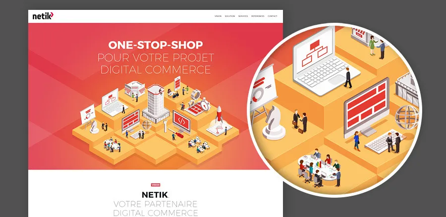 Netik one-stop-shop digital commerce website design by cubedesigners