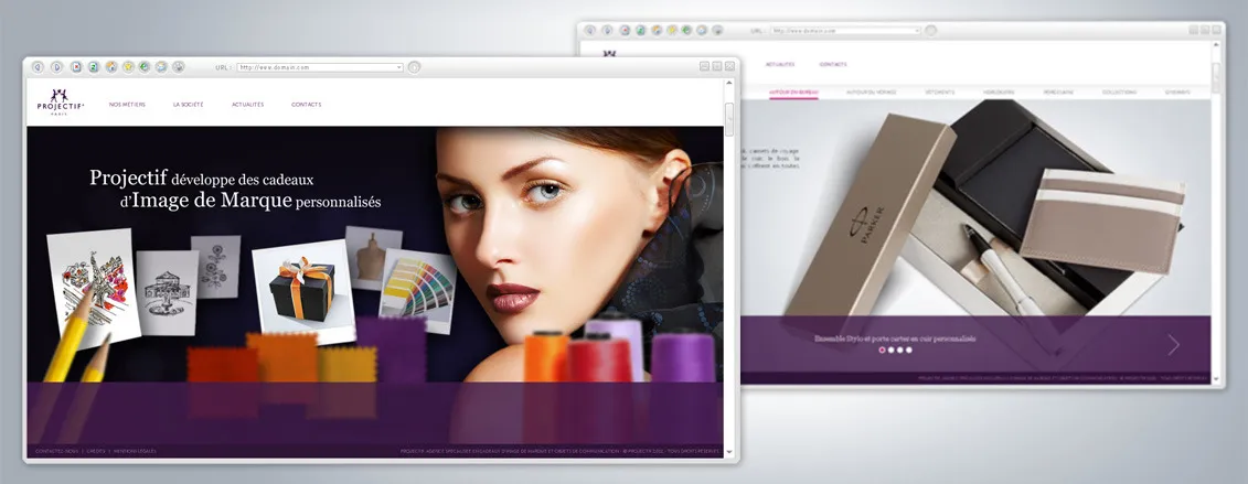 Projectif Paris Website Design - Personalized Branding Gifts Luxury Design by cubedesigners
