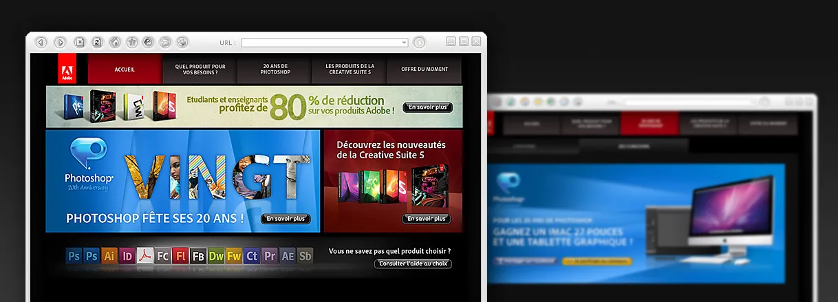 Adobe Photoshop 20 Years and Creative Suite visual.