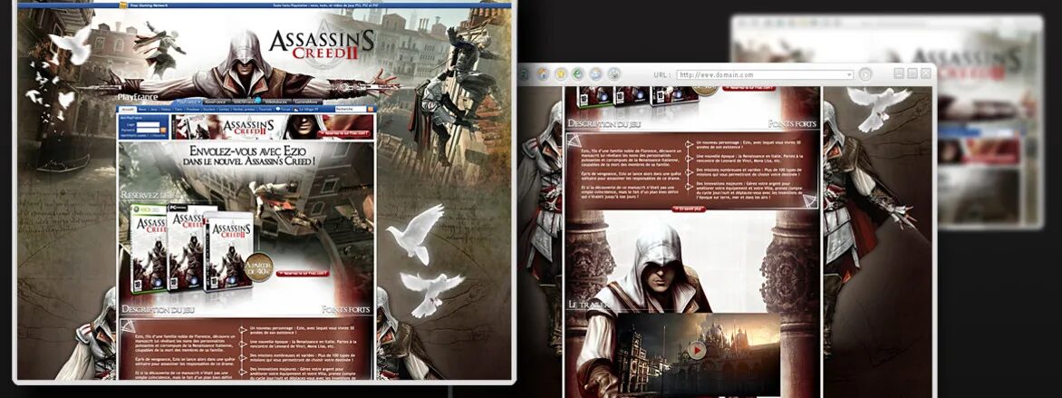 Assassin's Creed II promotional visual for PlayFrance.