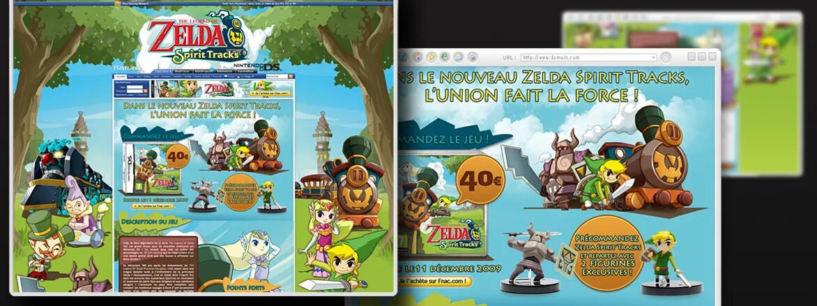 Zelda Spirit Tracks promotional visual for PlayFrance.